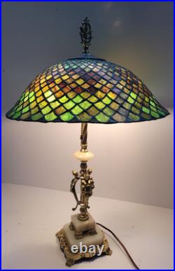 Very early 1906 Signed Chicago mosaic table lamp Arts and crafts Very early 1906 Signed Chicago mosaic table lamp Arts and crafts
