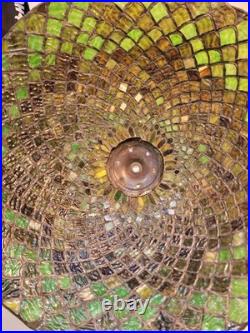 Very early 1906 Signed Chicago mosaic table lamp Arts and crafts