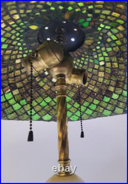 Very early 1906 Signed Chicago mosaic table lamp Arts and crafts