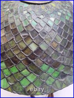 Very early 1906 Signed Chicago mosaic table lamp Arts and crafts