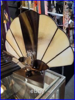 Vint L & L WMC Art Deco Brass Glass Figural LAMP NUDE Man Woman Tiffany Styl Vint L & L WMC Art Deco Brass Glass Figural LAMP NUDE Man Woman Tiffany Styl