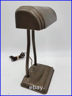 Vintage 15 Metal Bankers Desk Lamp 40's Art Deco Industrial Design