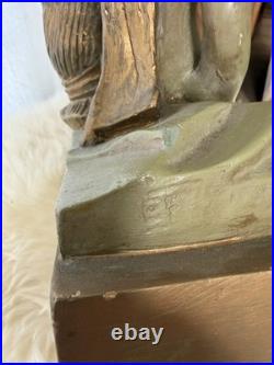 Vintage 1920s Art Deco Nude Figural Lady Lamp w Original Shade