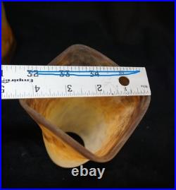 Vintage 1920s French Art Deco Art Nouveau MULLER Glass Lamp Shades Pair