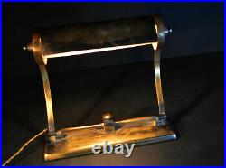 Vintage 1920s original Art deco bronze twin arm adjustable Lawyers desk lamp