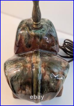 Vintage 1930-50s Wave Table Lamp Mid-Century / Art Deco Drip Glaze WORks