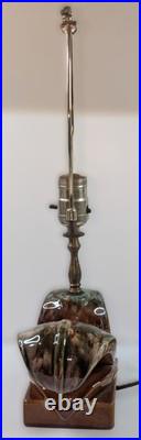 Vintage 1930-50s Wave Table Lamp Mid-Century / Art Deco Drip Glaze WORks