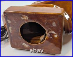 Vintage 1930-50s Wave Table Lamp Mid-Century / Art Deco Drip Glaze WORks