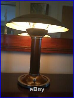 Vintage 1930's Classic Art Deco Copper French Style Desk or Table Lamp