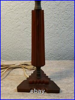 Vintage 1930s Art Deco Bakelite Catalin Lamp with Triangle Stepped Design