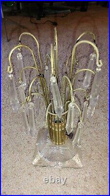 Vintage 1930s Art Deco Dresser Boudoir Vanity Lamp Matching Pair 11.5