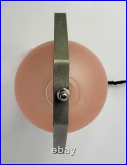 Vintage 1930s Houzex Pink Satin Frosted Glass Art Deco Style Boudoir Desk Lamp