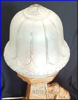 Vintage 1935 WILL ROGERS & WILEY POST Aviation PLANE CRASH Lamp CSM Chalkware