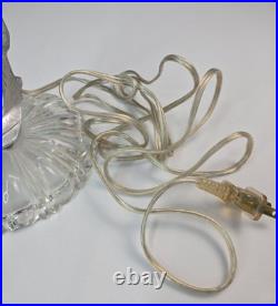 Vintage 1940s Art Deco Clear Depression Glass Heart Shaped Boudoir Lamp RARE
