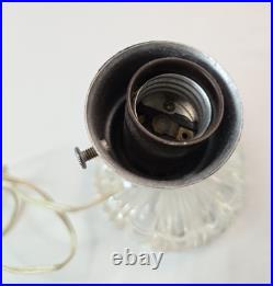 Vintage 1940s Art Deco Clear Depression Glass Heart Shaped Boudoir Lamp RARE