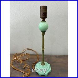 Vintage 1940s Jadeite Uranium Glass Lamp READ