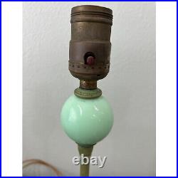 Vintage 1940s Jadeite Uranium Glass Lamp READ
