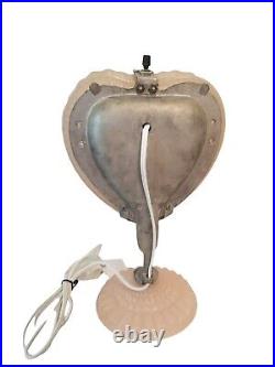 Vintage 1947 Art Deco Heart-Shaped Lamp by A. F. Klingsberg Rare