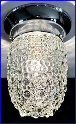 Vintage 1950's Art Deco Nouveau Bubble Glass Light Fixture