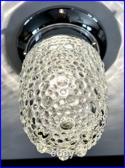Vintage 1950's Art Deco Nouveau Bubble Glass Light Fixture