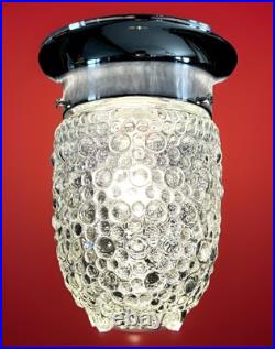 Vintage 1950's Art Deco Nouveau Bubble Glass Light Fixture