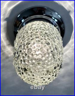 Vintage 1950's Art Deco Nouveau Bubble Glass Light Fixture