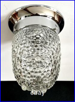 Vintage 1950's Art Deco Nouveau Bubble Glass Light Fixture