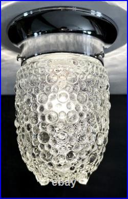 Vintage 1950's Art Deco Nouveau Bubble Glass Light Fixture