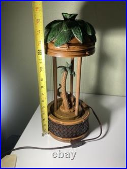 Vintage 1970s Cheyenne Oil Rain Lamp Elephant Palm Tree Tropical Decor READ