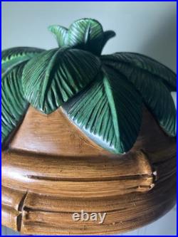 Vintage 1970s Cheyenne Oil Rain Lamp Elephant Palm Tree Tropical Decor READ