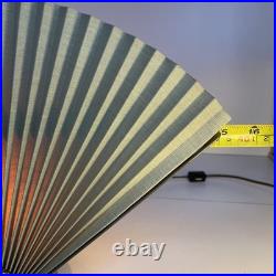 Vintage 1980s Art Deco Fan Lamp Brass Shell Pleated Hollywood Regency