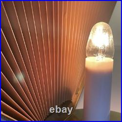 Vintage 1980s Art Deco Fan Lamp Brass Shell Pleated Hollywood Regency