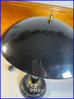 Vintage 1990s Black & Brass Touch Desk Lamp Light 3-Way Dimmer Art Deco Revival