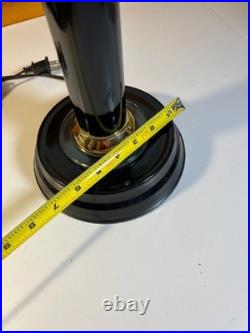 Vintage 1990s Black & Brass Touch Desk Lamp Light 3-Way Dimmer Art Deco Revival