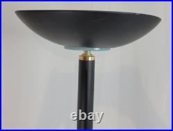 Vintage 1990s Halogen 300 Watt Black Torchiere Floor Lamp + TESTED WORKS