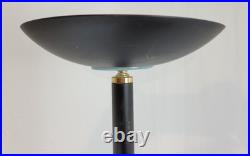 Vintage 1990s Halogen 300 Watt Black Torchiere Floor Lamp + TESTED WORKS