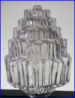 Vintage 5 Tiered Clear Glass Art Deco SkyScraper Pendant Light Lamp Shade
