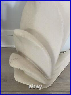 Vintage 80s New Wave Regency Ceramic Lamp Art Deco Glass Globe Modernist A Pair