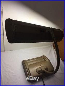 Vintage ACME Art Deco Metal Industrial Gooseneck Drafting Desk Lamp WORKS
