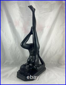 Vintage ART DECO STYLE NUDE NAKED LADY LAMP (SCULPTURE ONLY) 21 IN TALL 8.5 LB