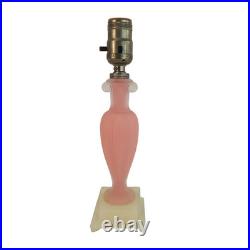 Vintage Aladdin Alacite Glass Boudoir Lamp Art Deco Pink