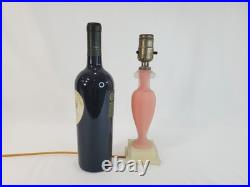 Vintage Aladdin Alacite Glass Boudoir Lamp Art Deco Pink
