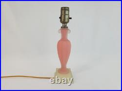Vintage Aladdin Alacite Glass Boudoir Lamp Art Deco Pink