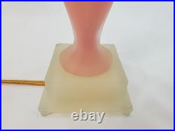 Vintage Aladdin Alacite Glass Boudoir Lamp Art Deco Pink
