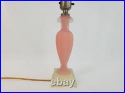 Vintage Aladdin Alacite Glass Boudoir Lamp Art Deco Pink