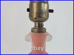 Vintage Aladdin Alacite Glass Boudoir Lamp Art Deco Pink