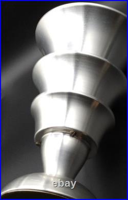 Vintage Aluminum Art Deco Atomic 3-Tier Table Lamp Torchiere Mid Century 10