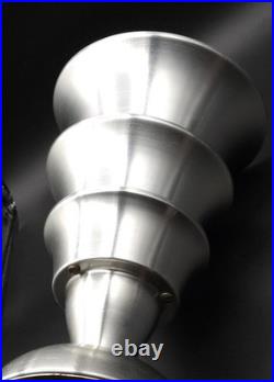 Vintage Aluminum Art Deco Atomic 3-Tier Table Lamp Torchiere Mid Century 10