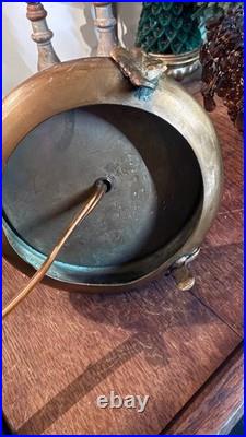 Vintage Amber Beaded Boudoir Lamp. Art Deco Brass Base. Handmade Bead Shade