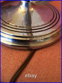 Vintage American Chase Art Deco Chrome One-Light Table Lamp 1930s